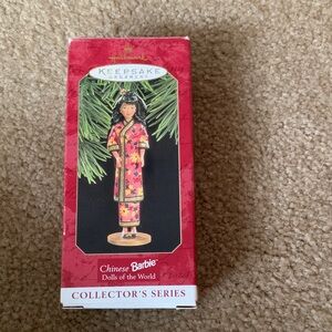 Vintage Hallmark Keepsake Ornament 1997 - Chinese Barbie in Red and Pink